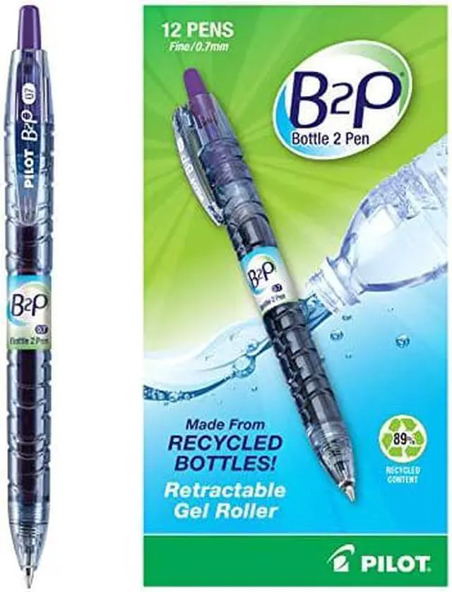 Alt view image 7 of 7 - Pilot B2P Gel Rolling Ball, Retractable, Purple Ink, 0.7 mm Fine