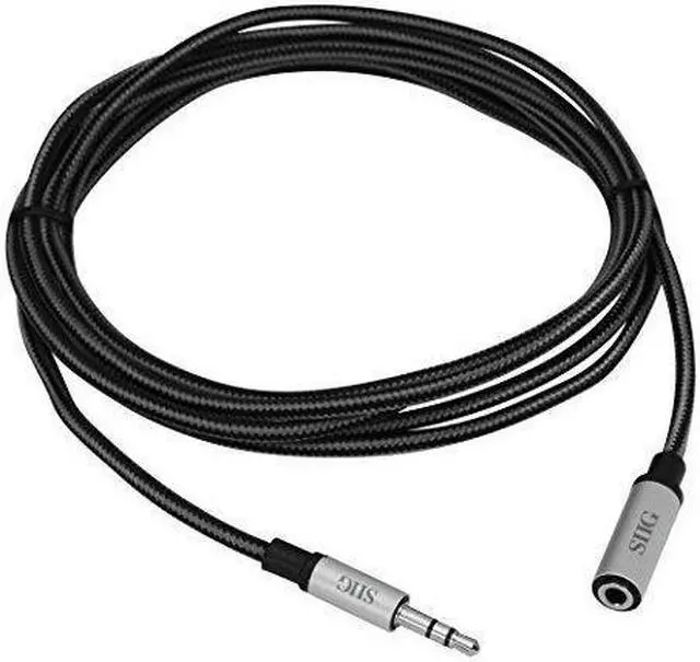 Alt view image 7 of 7 - SIIG CB-AU0C12-S1 6.56 ft. Woven Fab Stereo Aux Cable Male to Female