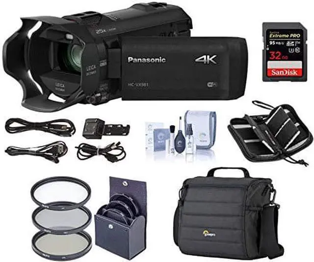 Alt view image 2 of 2 - Panasonic HC-VX981K 4K UHD Camcorder with 4K Photo Wi-Fi w/Free Accessory Bundle