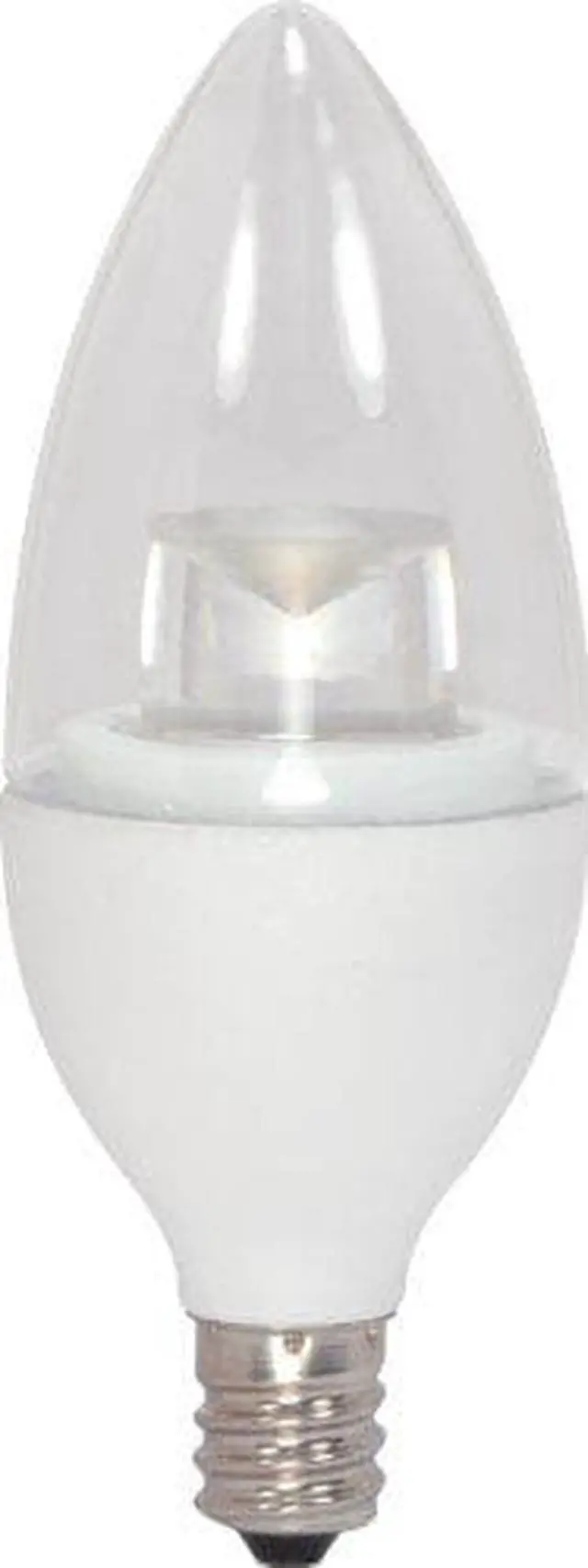Alt view image 6 of 6 - Satco 25W Equivalent Soft White B11 Candelabra LED Decorative Light Bulb S8950