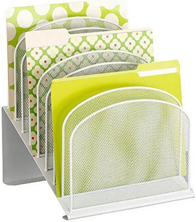 Alt view image 12 of 16 - Safco Mesh Desk Organizer Eight Sections Steel 11 1/4 x 10 7/8 x 13 3/4 White