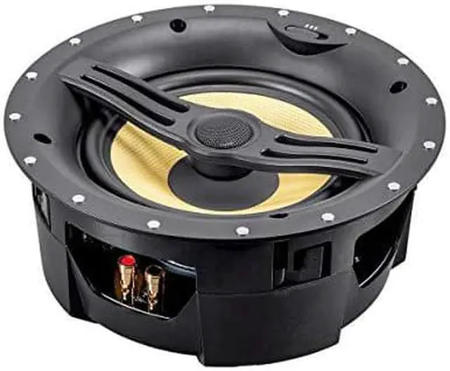 Alt view image 15 of 15 - Monoprice 2-Way Aramid Fiber Back Ceiling Speakers - 8 Inch - Black With Covered Crossover (Pair), Removable And Paintable Grille