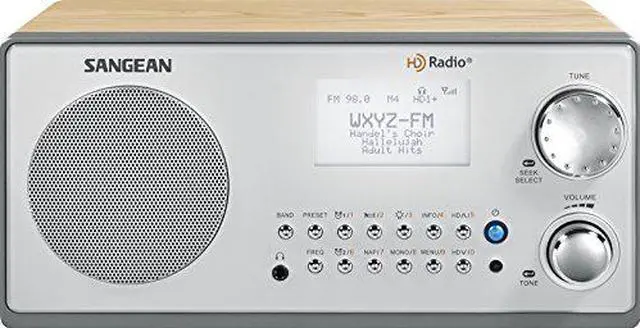 Alt view image 6 of 6 - Sangean HD Table Top Radio Walnut HDR-18