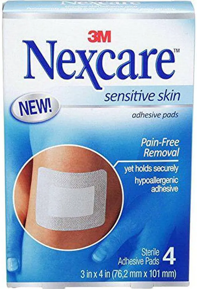Main image of Nexcare Sensitive Skin Adhesive Pads 4 ea (Pack of 3)