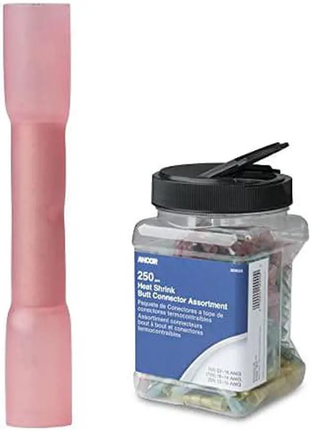 Alt view image 6 of 7 - Ancor 22-18 AWG Heat Shrink Butt Connector - 250-Pieces - Jar [309001]