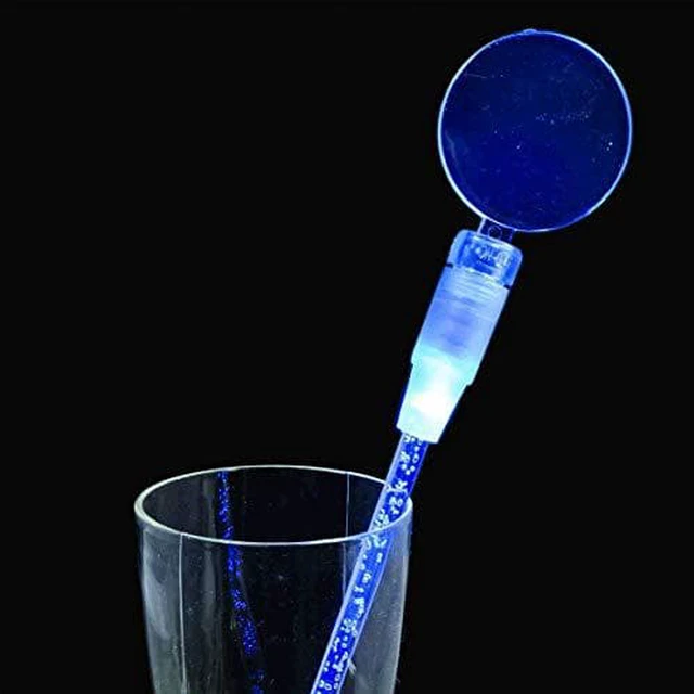 Main image of blinkee Blue Cocktail Party Light Up Swizzle Stick Drink Stirrer by