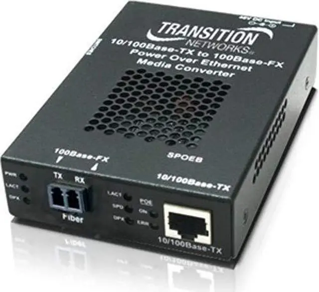 Alt view image 12 of 14 - Transition Networks Stand-alone Fast Ethernet PoE Media Converter