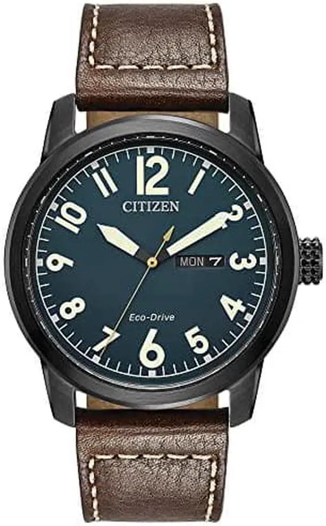 Alt view image 10 of 10 - Men's Citizen Chandler Dark Brown Leather Band Watch BM8478-01L