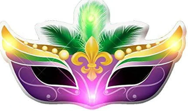 Main image of blinkee Mardi Gras Mask Flashing Body Light Lapel Pins