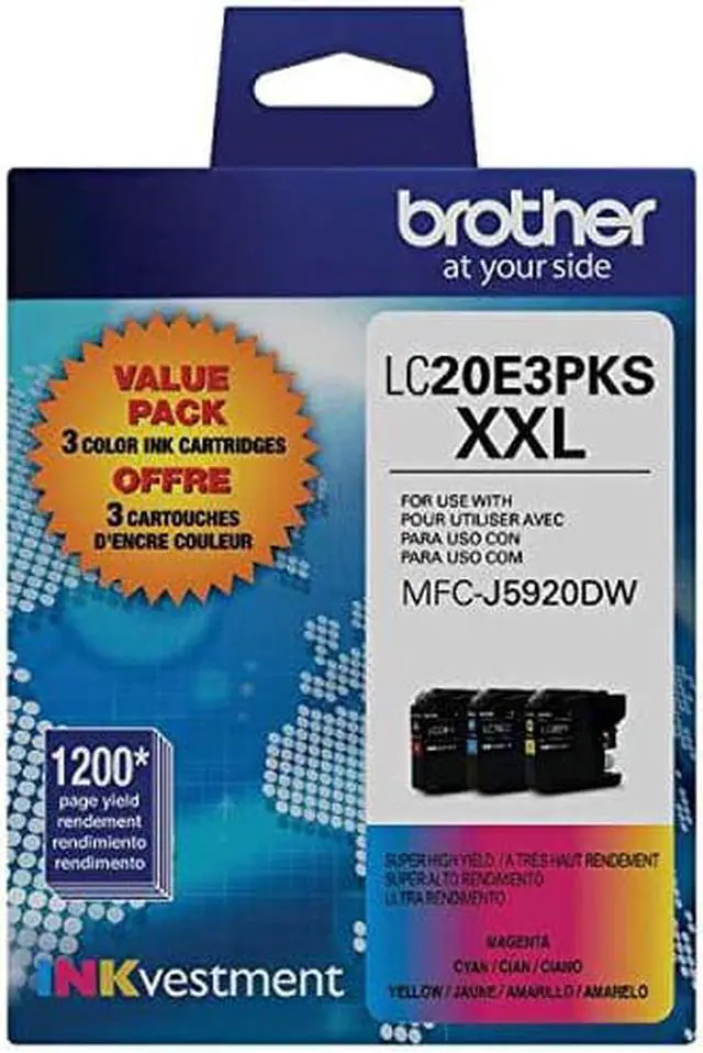 Alt view image 8 of 15 - Brother INKvestment Cyan Magenta Yellow Original Ink Cartridge LC20E3PKS
