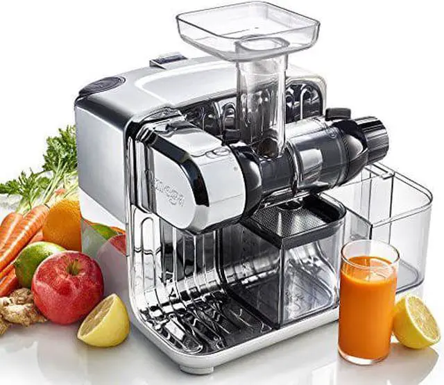 Alt view image 16 of 17 - Omega Cube Nutrition System Juicer Creates Fruit Vegetable & Wheatgrass Juice Slow Masticating Compact Design with Convenient Storage, 200-Watt, Silver
