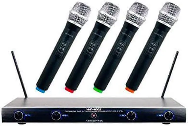 Alt view image 10 of 14 - VocoPro VHF-4005 4 Channel Rechargeable VHF Wireless Mic System, 4x Mics, CH 2