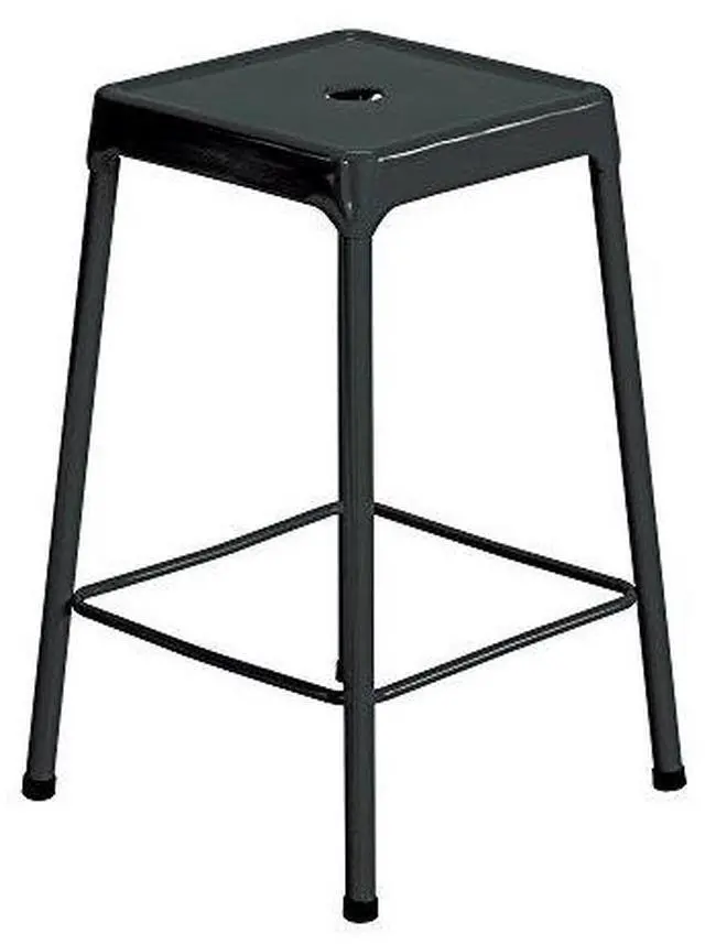 Alt view image 2 of 3 - Safco 6604BL Steel GuestBistro Stool - Backless - Supports Up to 250 lb - 18" Seat Height - Black Seat, Black Base