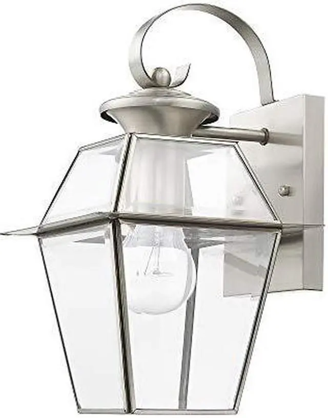 Main image of Livex Lighting 2181-91 Westover 1 Light BN Outdoor Wall Lantern, Brushed Nickel