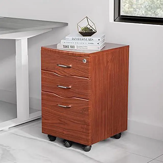 Alt view image 13 of 13 - Techni Mobili Rolling storage and File Cabinet. Color: Mahogany
