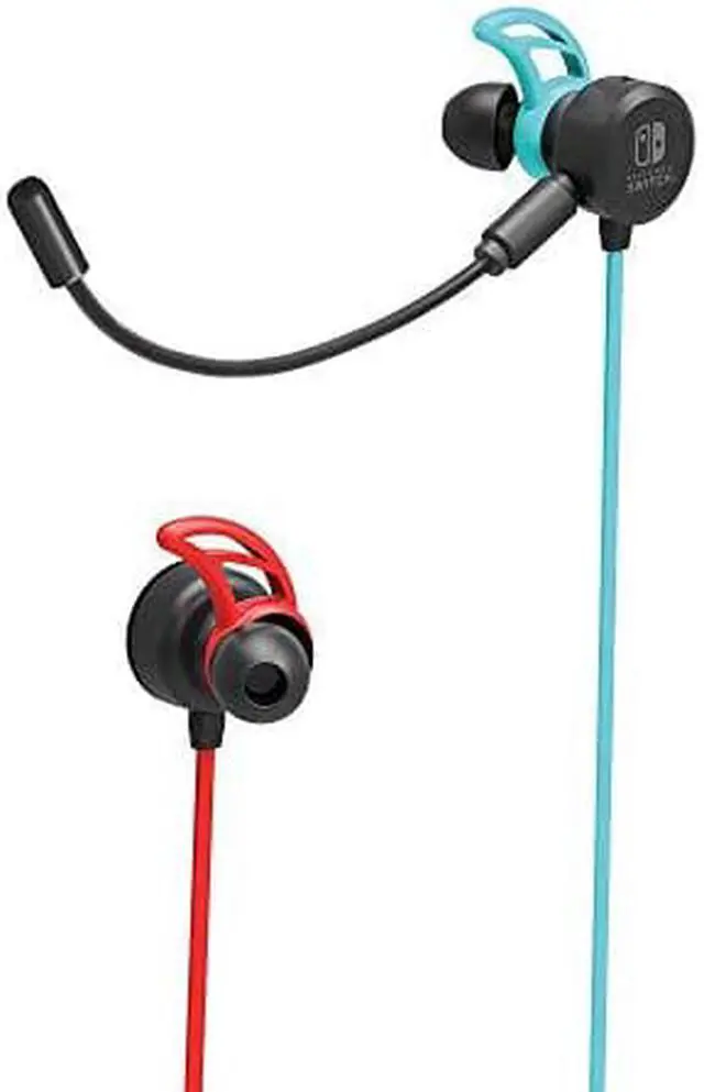 Alt view image 8 of 8 - HORI Nintendo Switch Gaming Earbuds Pro with Mixer - Red/Blue