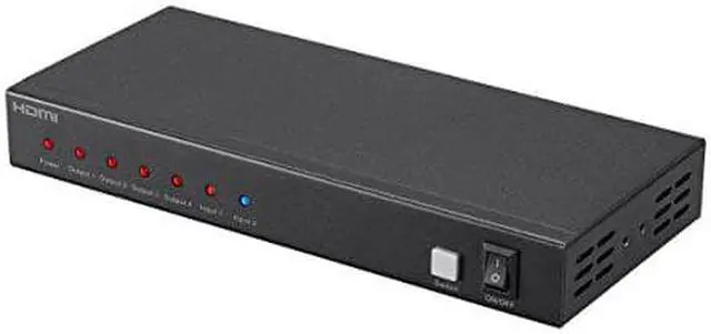 Alt view image 11 of 11 - Monoprice Blackbird 4K 2x4 HDMI Splitter And Switch - Black | 4k @ 30Hz Dolby TrueHD Support And Built in Automatically Adjusting Amplifier