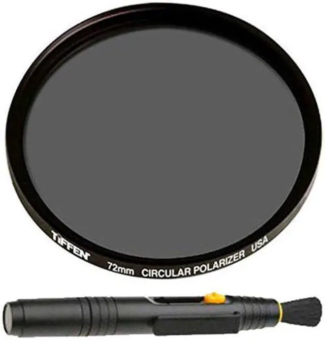 Main image of Tiffen 72mm Circular Polarizing Lens Filter and Lens Cleaning Brush Bundle