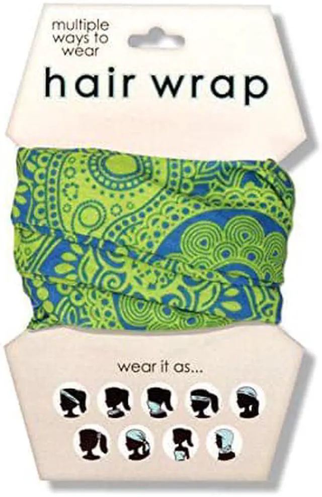 Alt view image 2 of 2 - spoontiques paisley hair wrap, blue/green