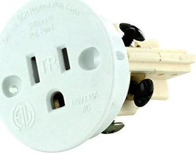 Main image of Sillites Self Contained Receptacle - Tamper Resistant - Includes Cover Cap and Mounting Screws - White