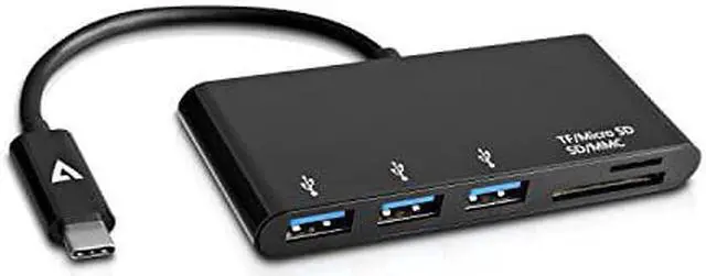 Alt view image 7 of 7 - V7 V7UC3U-HUB-BLK-1N Usb-C To 5In1 Hub Black 3X Usb 3.1Xsd 1Xmicro Sd