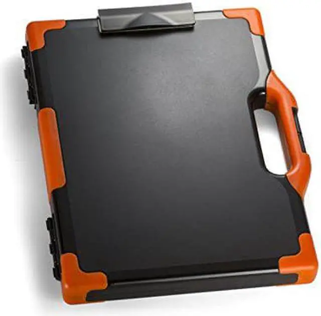 Alt view image 11 of 11 - Officemate® OIC® Carry-All Clipboard Box, 15 1/2"H x12 1/2"W x 2 1/4"D, Black/Orange