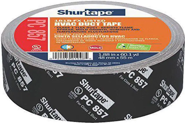 Alt view image 14 of 14 - Duct Tape,55m L,Adhesion 70 oz./in,Black SHURTAPE PC 857