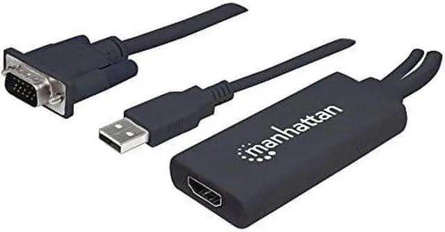 Alt view image 6 of 18 - Manhattan VGA and USB to HDMI Converter - Functions: Signal Conversion - USB, VGA - 1920 x 1080 - Mac, PC - External