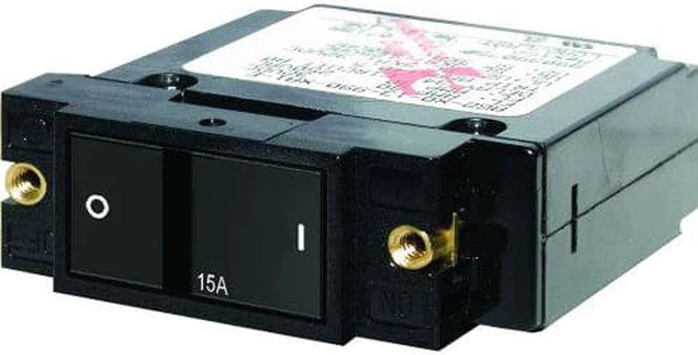 Alt view image 3 of 4 - Blue Sea Single Pole Small Case 2" Flat Rocker Circuit Breaker (15 Amp)