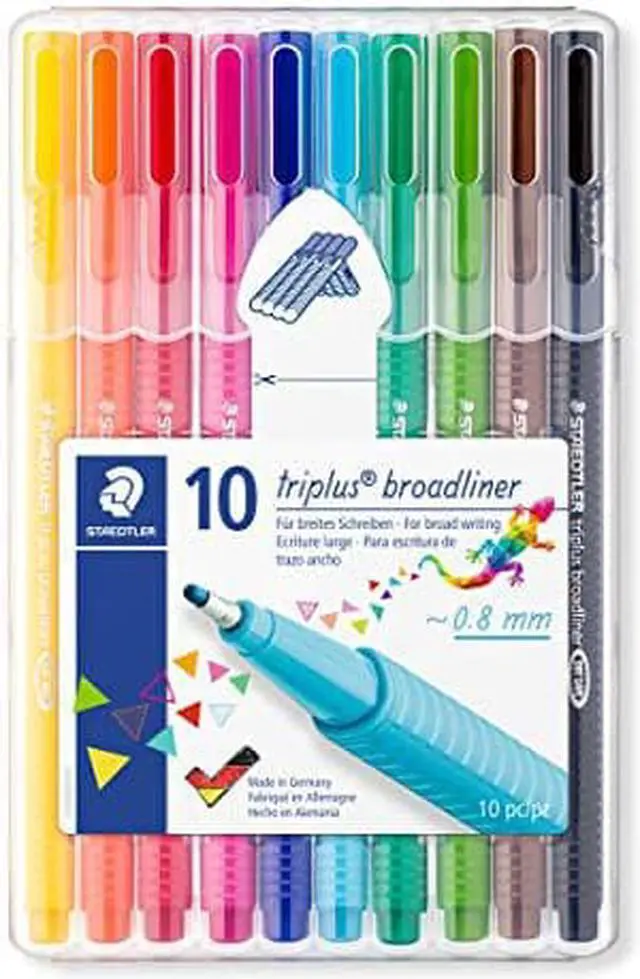 Alt view image 3 of 3 - Staedtler Triplus Broadliner Brilliant Colours Pen - 10pk