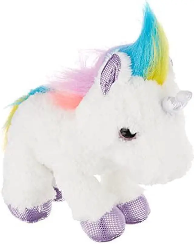Alt view image 9 of 9 - Aurora® - Medium White Sparkle Tales - 12" Rainbow Unicorn - Enchanting Stuffed Animal