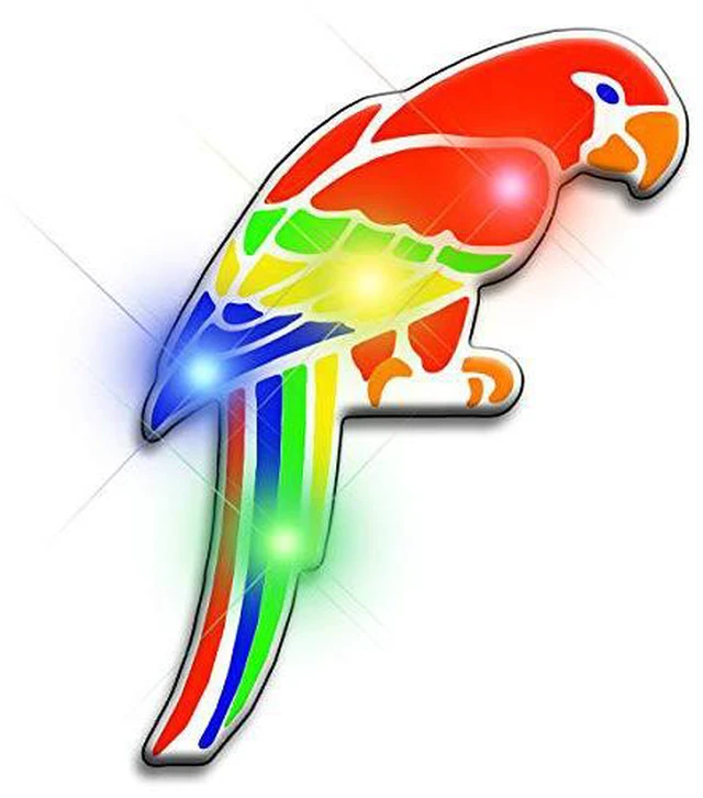 Alt view image 4 of 4 - Blinkee 3400000 Parrot Flashing Body Light Lapel Pins