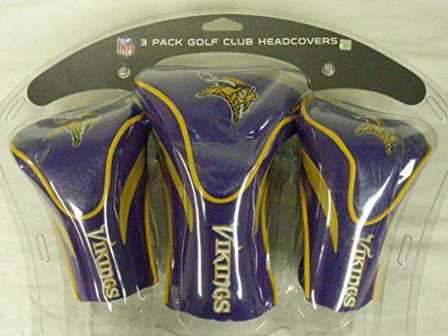 Alt view image 9 of 9 - Team Golf 31694 Minnesota Vikings 3 Pack Contour Fit Headcover