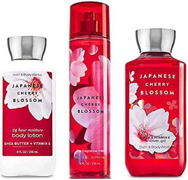 Bath & Works Japanese Cherry Blossom Set - Gel 10 oz, Fragrance Mist 8 oz, Body Lotion 8 oz Skin Care - Newegg.com