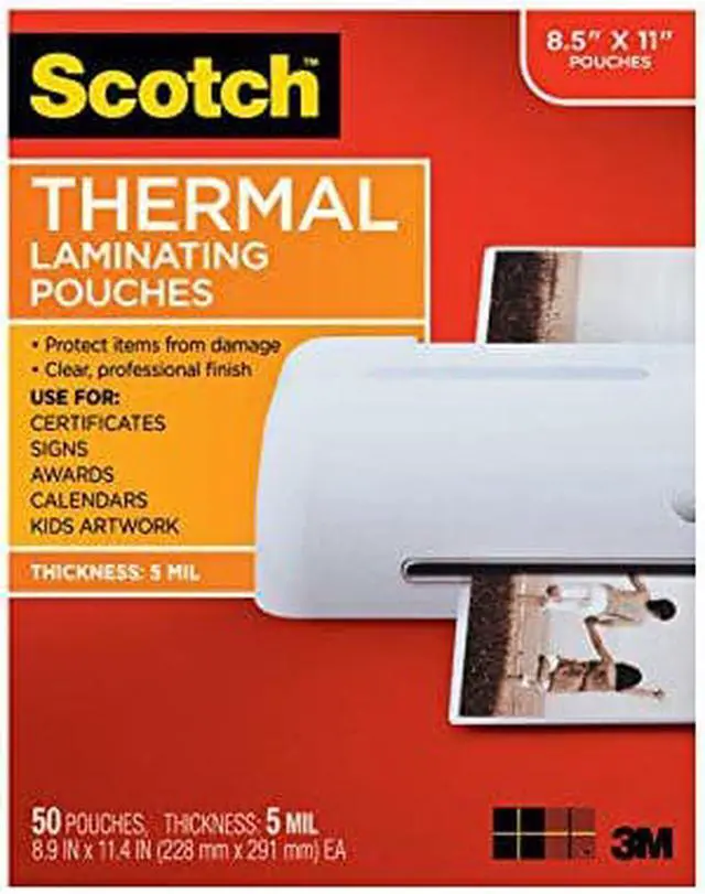 Alt view image 13 of 19 - Scotch Letter Size Thermal Laminating Pouches 5 mil 11 1/2 x 9 50/Pack TP585450