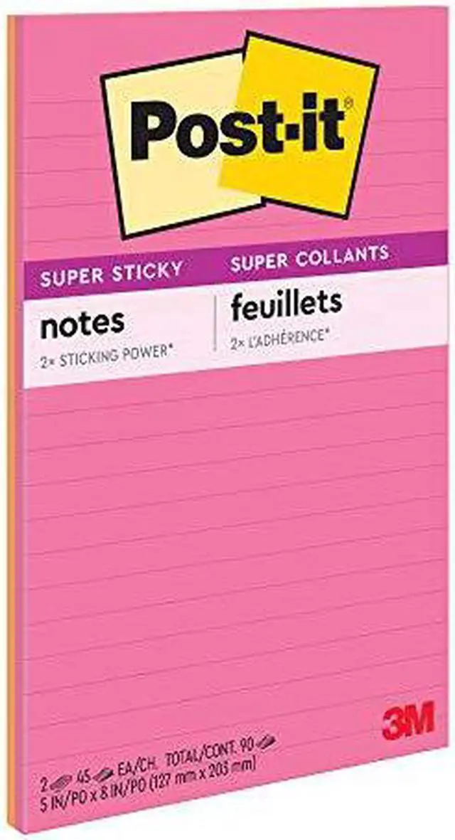 Main image of Post-it 5845SS Super Sticky Lined Notes, 5" x 8"