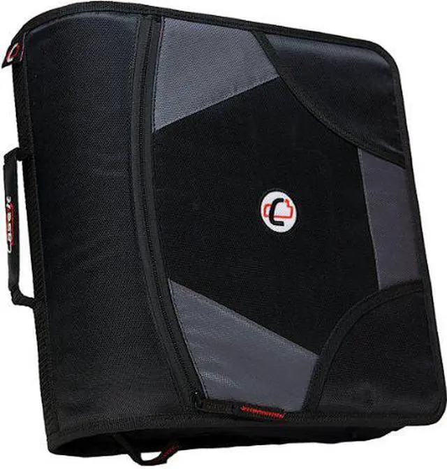Alt view image 4 of 4 - Case-it King Sized Zip Tab 4-Inch D-Ring Zipper Binder with 5-Tab File Folder, Black, D-186-BLK