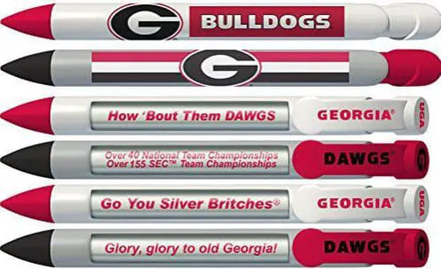 Alt view image 4 of 8 - Georgia Bulldogs Braggin' Rights Rotating Message 6 Pen Set 20504