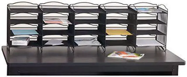 Alt view image 6 of 6 - Safco - 7770BL - Safco Onyx Mail Sorter - 500 x Sheet - 20 Compartment(s) - Compartment Size 3.75 x 11 x 12.50 - Black -