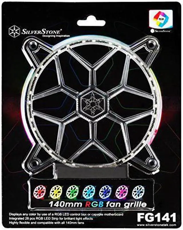 Alt view image 13 of 20 - SilverStone Technology 140mm RGB LED Fan Guard / Grill for ASUS AURA SYNC / MSI Mystic Light Sync / ASROCK AURA RGB / BIOSTAR RACING and Others FG141
