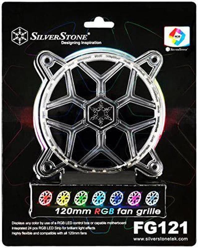 Alt view image 6 of 13 - SilverStone Technology 120mm RGB LED Fan Guard/Grill for ASUS AURA SYNC/MSI Mystic Light Sync/ASROCK AURA RGB/BIOSTAR RACING and Others FG121