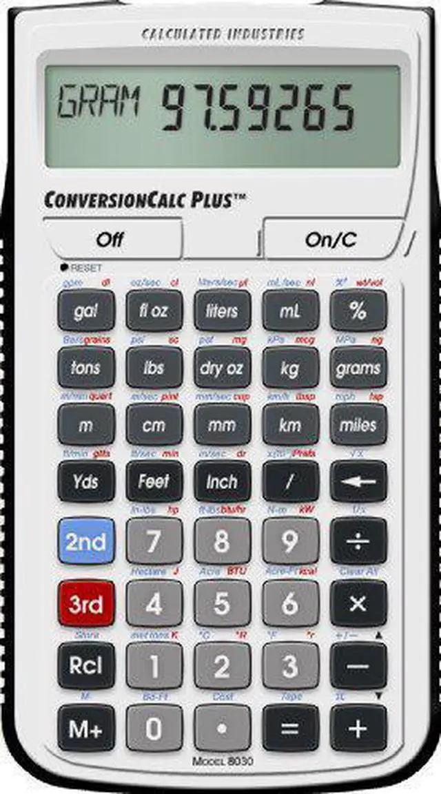 Alt view image 12 of 18 - CALCULATED INDUSTRIES 8030 Conversion Calculator Plus,Portable,LCD