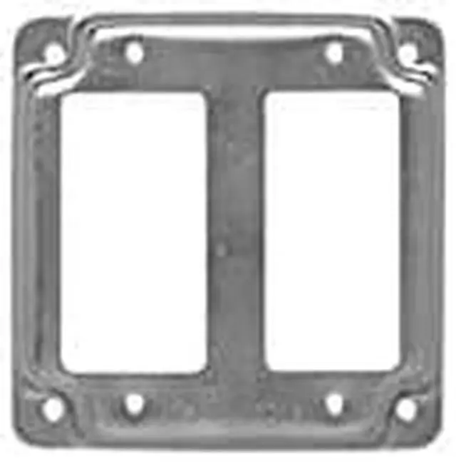 Alt view image 7 of 11 - RACO 809C Box Cover, Square Box Type, 2 Gang, Galvanized Steel, GFCI Receptacle