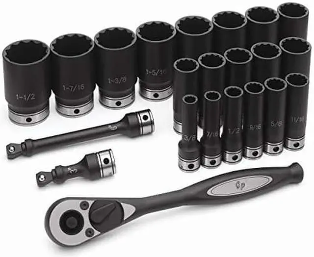 Main image of Grey Pneumatic 82222D 1/2" Drive 22pc Deep Length Fractional Duo-Socket Set - 12