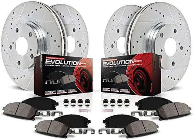 Main image of Power Stop K2121 Front and Rear Z23 Carbon Fiber Brake Pads with Drilled & Slotted Brake Rotors Kit