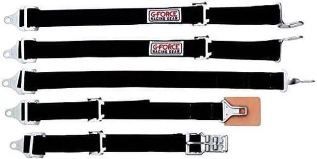 Main image of G-Force 6460BK Black 5-Point Junior Pull-Up Racer Latch and Link Individual Shoulder Harness Set