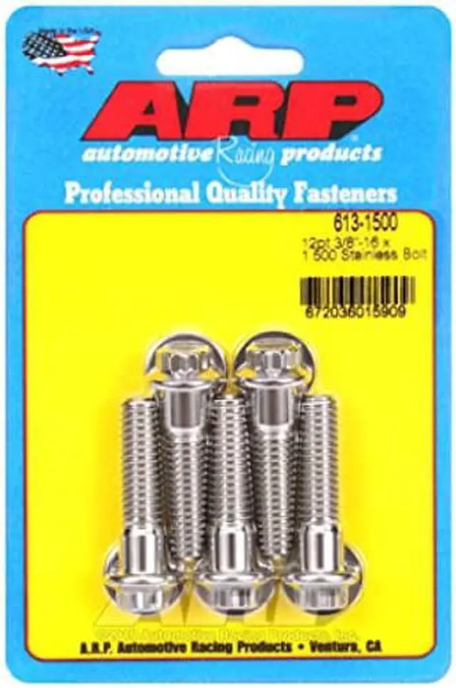 Alt view image 8 of 8 - ARP Universal Bolt 3/8-16 in Thread 1.500 in Long Stainless 5 pc P/N 613-1500