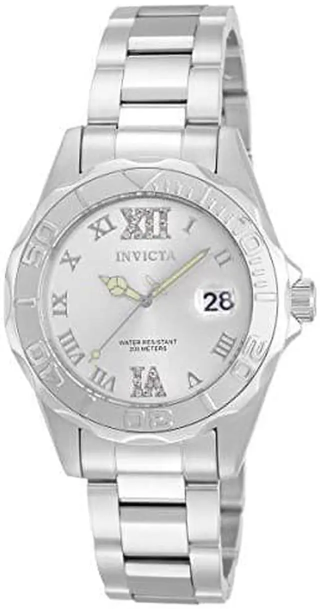 Alt view image 13 of 13 - Invicta 12851 Women's Pro Diver Stainless Steel Silver-Tone Dial Watch