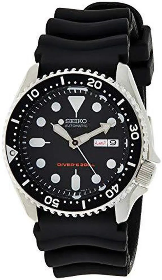 Alt view image 4 of 11 - Seiko Men's Automatic Black Dial Black Rubber Watch SKX007J1