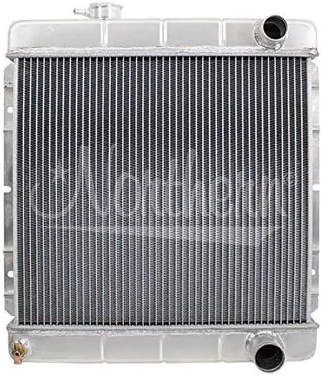 Main image of Northern Radiator 20-1/4 x 18-1/2 x 3-1/8 in, Passenger Side Inlet, Passenger Side Outlet, Aluminum, Ford Mustang 1964-66, Each